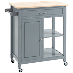 Rolling Kitchen Cart with Wood Top and Drawer, Kitchen Island on Wheels for Dining Room, Black | Canada
