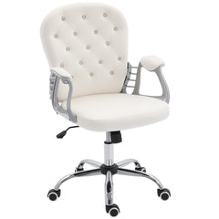 Office Chair, Comfortable Computer Desk Chair with Padded Seat and Adjustable Height, Tufted Back, Black
