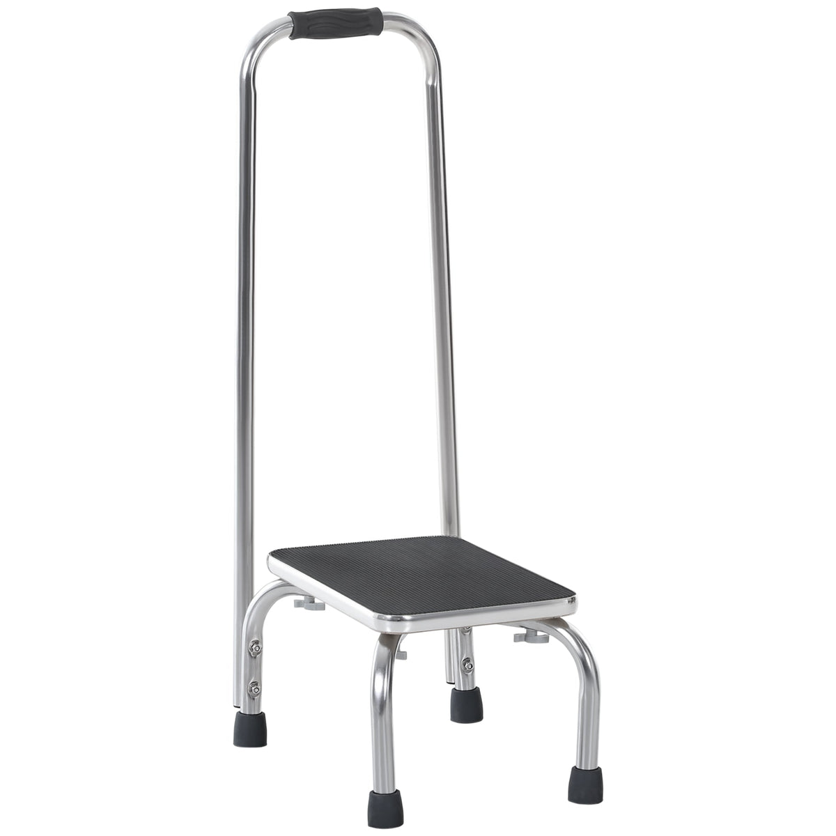 Step Stool with Handle for Adults and Seniors, Heavy Duty Metal Foot Step Stool for Elderly, Portable Stool with Anti-slip Design