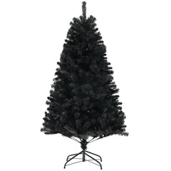 5ft Artificial Christmas Trees with Auto Open and Steel Base, Black