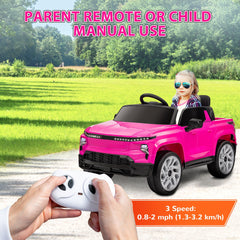 12V CHEVROLET SILVERADO EV RST Licensed Kids Car w/ Remote, Spring Suspension, Soft Start, Training Wheels, Black