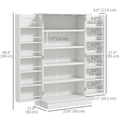 Freestanding Pantry Cabinet 41 Inch Kitchen Pantry with Spice Racks and Adjustable Shelves for Home Use, White