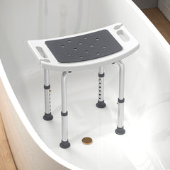 Height Adjustable Shower Chair Padded Bath Seat for Senior