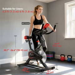Upright Exercise Bike, Magnetic Resistance Stationary Bike with LCD Display, Indoor Cycling Bike for Home w/ Adjustable Resistance, Comfortable Seat Cushion