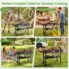 Outdoor Grill Cart, Foldable Grilling Table for Blackstone Griddle with 31” x 17” Tabletop