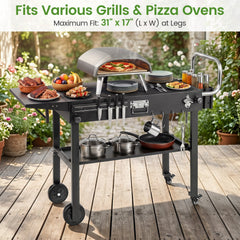 Outdoor Grill Cart, Foldable Grilling Table for Blackstone Griddle with 31” x 17” Tabletop