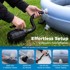Outdoor Inflatable Pool with Sunshade Canopy-S