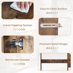 Over the Toilet Storage Cabinet with Toilet Paper Holder-Rustic Brown