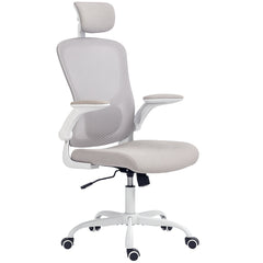 Ergonomic Office Chair, Mesh Desk Chair with Adjustable Headrest, Lumbar Support and Height, Flip-Up Armrests, Black
