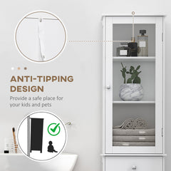 Tall Bathroom Cabinet, Bathroom Storage Cabinet with Drawers, 2 Doors and Adjustable Shelves, White