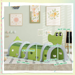 Crocodile Design Tunnel for Kids to Crawl Through, for 3-6 Years, Green