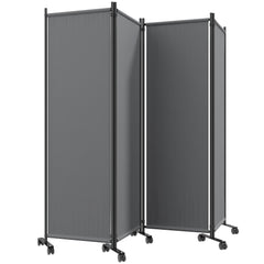 Folding Room Divider, Privacy Screen for Home Office Bedroom, 5.6FT Tall, Dark Grey