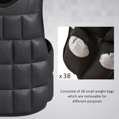 22lbs Weighted Vest, Adjustable Running Weight Vest with 38 Weight Bags, Black