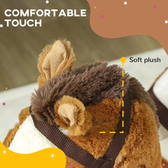 Baby Rocking Horse, Plush Animal Rocker for Toddlers Aged 18-36 Months with Sounds, Seat Belt