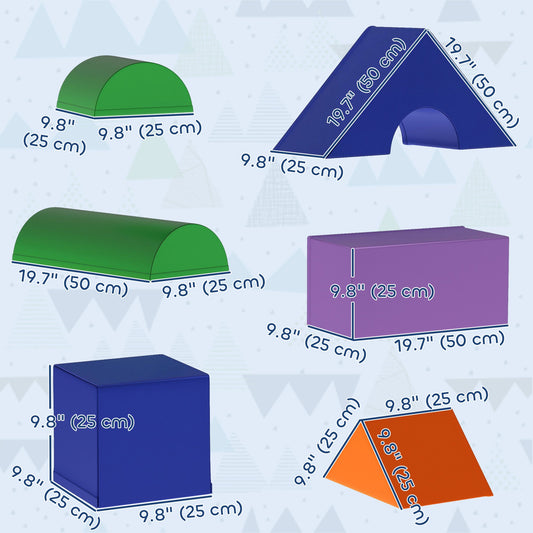 11 Piece Soft Play Blocks Kids Climb and Crawl Gym Toy Foam Building Light Colour