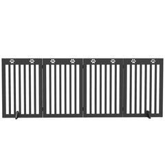 80" Extra Wide Freestanding Pet Gate with Support Feet, Black