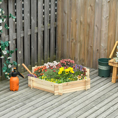 39" x 36" Screwless Hexagon Planter Box, Raised Garden Bed, Herb Garden for Vegetables, Flowers, Natural