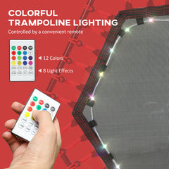 45" Rebounder Trampoline for Adult, Quiet Bungee Rebounder with LED Lights and Adjustable Handle, Red