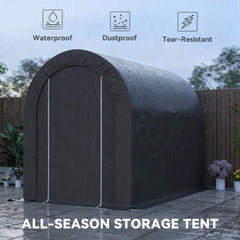 5' x 8' Outdoor Storage Shed, Heavy Duty Galvanized Steel Portable Shed for Bike, Motorcycle, Garden Tools, Black