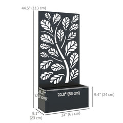 Metal Raised Garden Bed with Privacy Panel, Freestanding or Wall Mounted Outdoor Planter Box for Garden, Patio