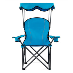 Portable Folding Beach Canopy Chair with Cup Holders-Light Blue