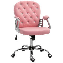 Office Chair, Comfortable Computer Desk Chair with Padded Seat and Adjustable Height, Tufted Back, Black