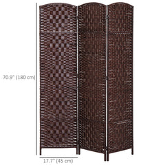 6ft Folding Room Divider, 3 Panel Wall Partition with Wooden Frame for Bedroom, Home Office, Natural