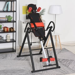 Folding Inversion Table, 20°/40°/60° Adjustable, with Safety Belt and Waist Pad for Back Pain Relief