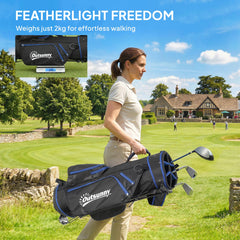 Ultra-Lightweight Golf Stand Bag with 6-Way Dividers and Cooler Pocket, All-Weather Men's Golf Bag, Blue