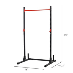 Adjustable Barbell Power Rack Squat Stand Strength Training Fitness Pull Up Weight Cage Home Gym Black
