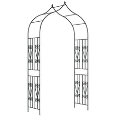 8.7FT Garden Arch Trellis, Outdoor Wedding Arbor for Ceremony with Scrollwork Design for Climbing Roses, Vines and Plants