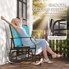 Patio Glider Rocking Chair 2 Person Outdoor Loveseat Rocker Garden Furniture Bench, Grey