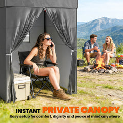 4 x 4 ft Compact Pop Up Canopy Tent, UPF 50+ Changing Room, Portable Instant Privacy Canopy with Mesh Window, Black
