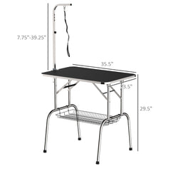36-inch Dog Grooming Table Stainless Steel QUALITY GUARANTEED with Adjustable Arm and Basket