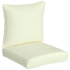 Patio Chair Cushions, Thick Deep Seat Outdoor Seat Cushion with Back Cushion, Cream White