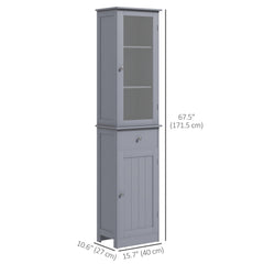 Tall Bathroom Cabinet, Bathroom Storage Cabinet with Drawers, 2 Doors and Adjustable Shelves, White