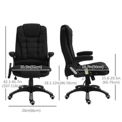 Ergonomic Office Chair Large Leather Massage Executive High Back Reclining Swivel Wheels Black