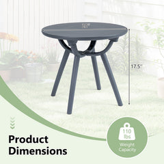 Round Patio Storage Side Table for Poolside and Balcony-1 piece