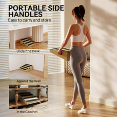 Slant Board, Portable Calf Stretcher with 4-Level Incline, Extra Side-Handle Design and Non-Slip Surface