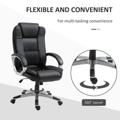 High Back Executive Office Chair Adjustable Desk Seat Swivel PU Leather Computer Chair with Padded Armrests