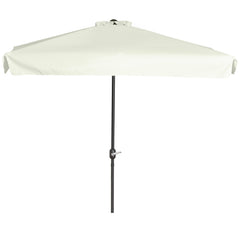 9.8ft Half Umbrella Semi Round Patio Parasol with Crank Handle, Top Vent for Garden, Balcony- NO BASE INCLUDED, Green
