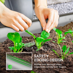 4.9 x 2 x 1ft Galvanized Raised Garden Bed Kit, Metal Planter Box with Safety Edging, Black