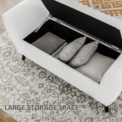 Upholstered Storage Bench with Arms, Modern Ottoman Bench for Bedroom, Entryway, and Living Room, Black