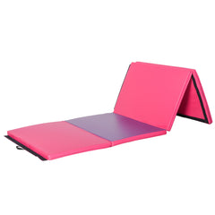 4'x10'x2" Folding Gymnastics Tumbling Mat, Exercise Mat with Carrying Handles for Yoga, MMA, Martial Arts, Dark Blue