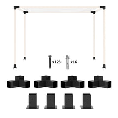 8PCS Pergola Kit, Pergola Brackets with 3-Way & 4-Way Corner Brackets for 4"x4" (Actual 3.6"x3.6") Lumber