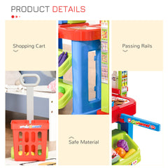 Kids Supermarket Playset with Cash Register – 50-Piece Grocery Store Pretend Play Toy with Checkout Counter for Boys & Girls Ages 3–6