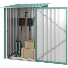 Garden Tool Storage Shed, Small Steel Shed with Lockable Door for Garden & Patio, Galvanized Steel Construction, Dark Gray
