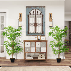 Artificial Bamboo Tree, 4ft Fake Tree with Realistic Leaf and Natural Trunk, Decorative Plant in Nursery