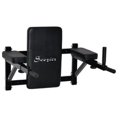 Wall Mounted Dip Station Multi-Function Power Tower Set Home Gym Pull Up Bar Chin Up Exercise Bar Knee Raise Triceps Leg Dipping Raise Rack Black