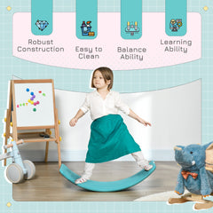 32.3" Balance Board, Wobble Board Kids Curvy Rocker Board, Ended Preschool Learning Montessori Waldorf Toy, Ages for 3-6 Years Old, Blue